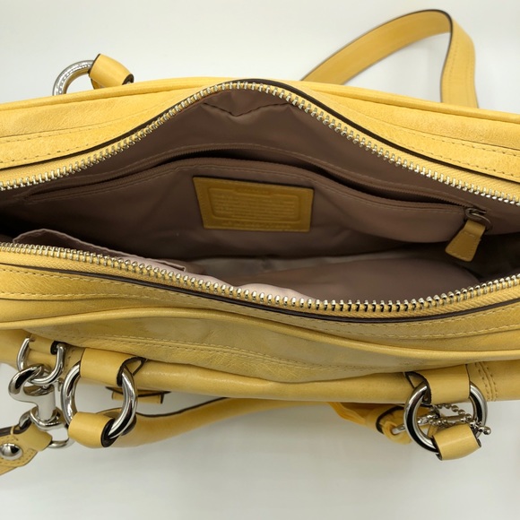Coach Poppy Leather Pushlock Satchel SUNFLOWER ๐ป - Picture 5 of 7